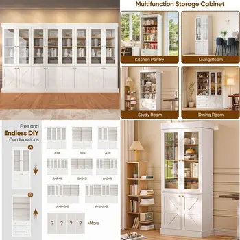 Rustic White Pantry Cabinet 1