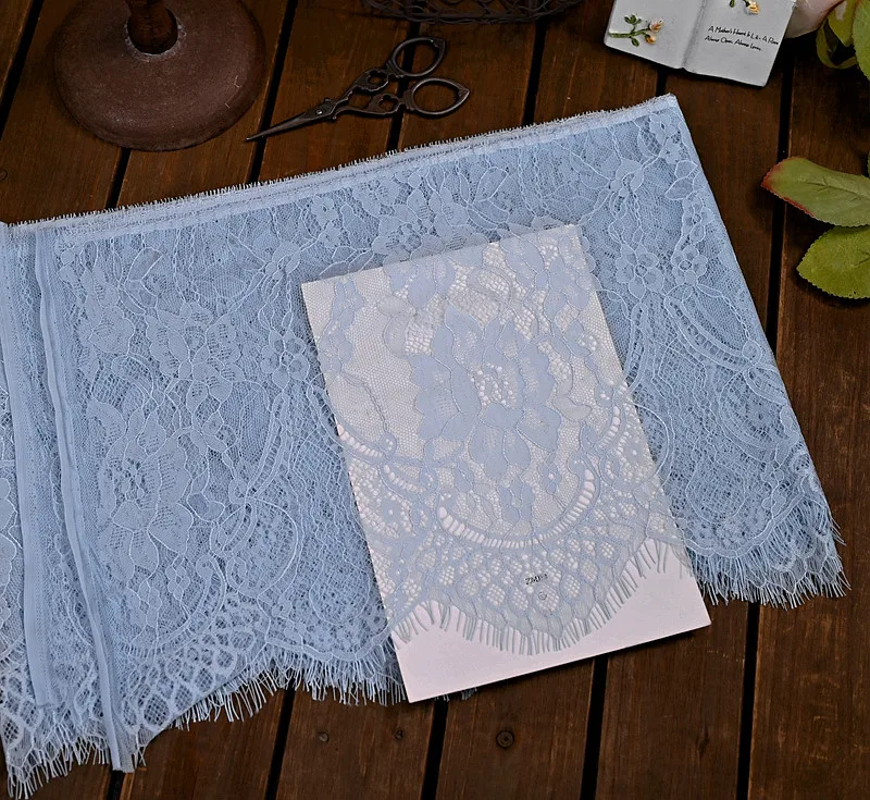 26cm Breite Wimpernspitzen-Spitzenborte DIY Handgemachte Dekoration Kleidung Hochzeitskleid Spitzenrock Ärmel-Accessoires Stoff – Detail 32