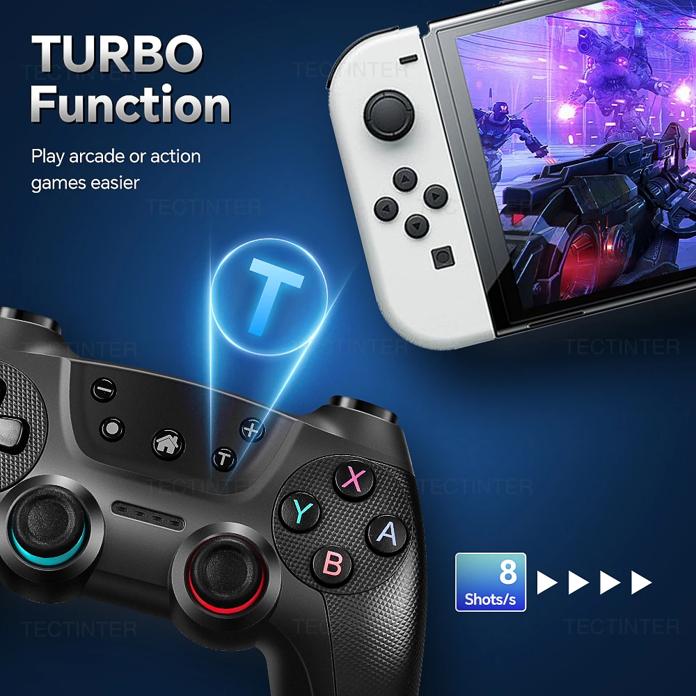 thumbnail image 5 of Mando inalámbrico Bluetooth compatible con Nintendo Switch Pro, Switch Oled y Switch Lite, control de PC, joystick, 5 of 5
