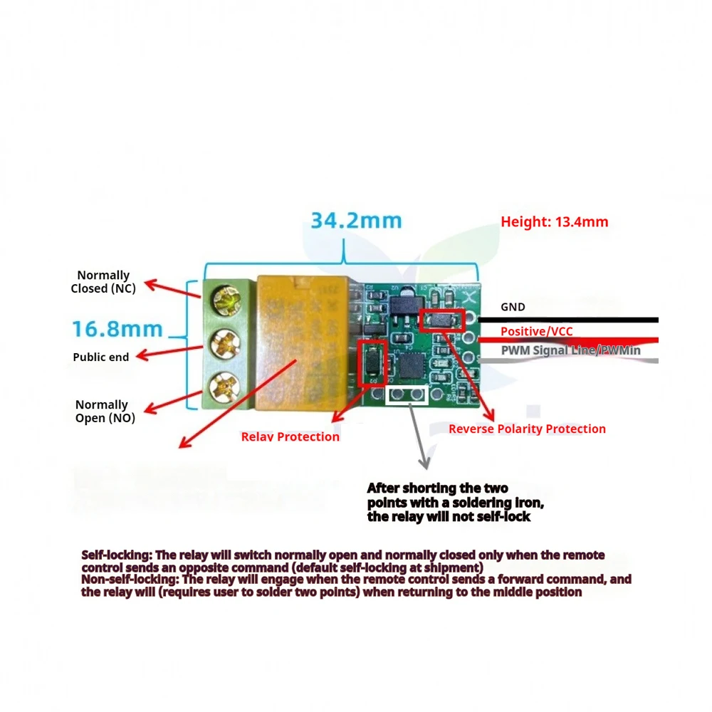 Relais PWM RC 3.5V-12V Auto-Bloquant NO/NF pour Voiture Bateau Avion