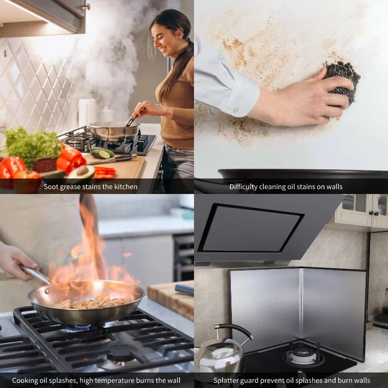 Kitchen Grease Splatter Guard for Frying, Stainless Steel Stove Splash Guard Cooking, Splatter Screen Sink Shield for Stove Top