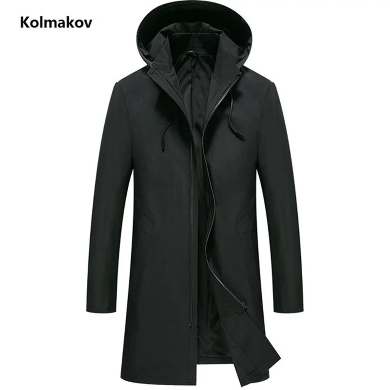 

2024 New Arrival Men's Trench Coats Spring Autumn mens Classic Coat Hooded Windbreaker High Quality Self cultivation Overcoat