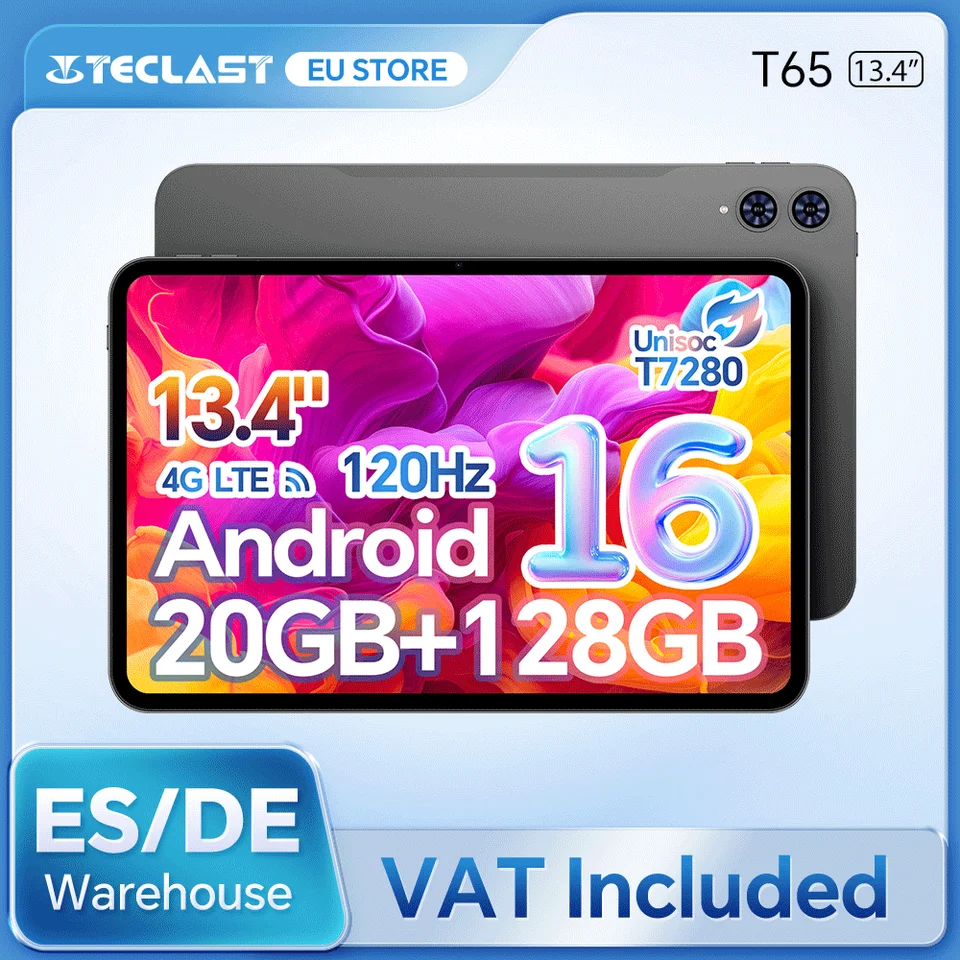 Teclast T65 Tablet Android 16 13.4 ​​​​Inch 120Hz Screen T7280
