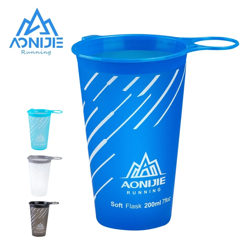 AONIJIE Sports Water Bottle Running Soft Water Cup Drinking Bottle Fold Portable Marathon Running Cycling Gym 200ML