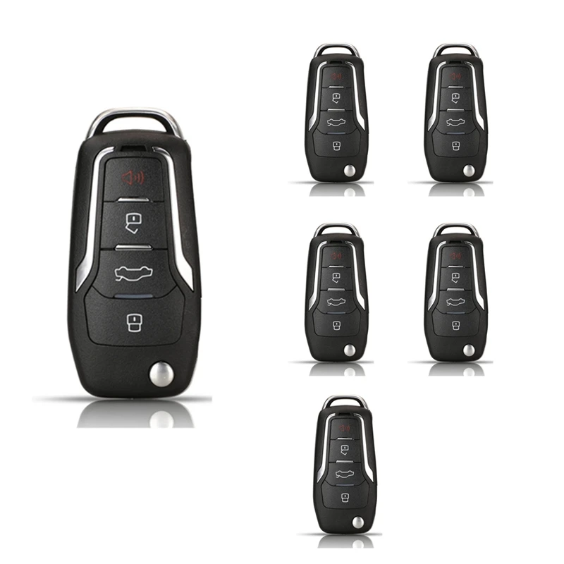 

6Pcs/Lot XKFO01EN Wire Remote Key For Ford Flip 4 Buttons Unmovable Key King Super Chip English Version VVDI Mini Key