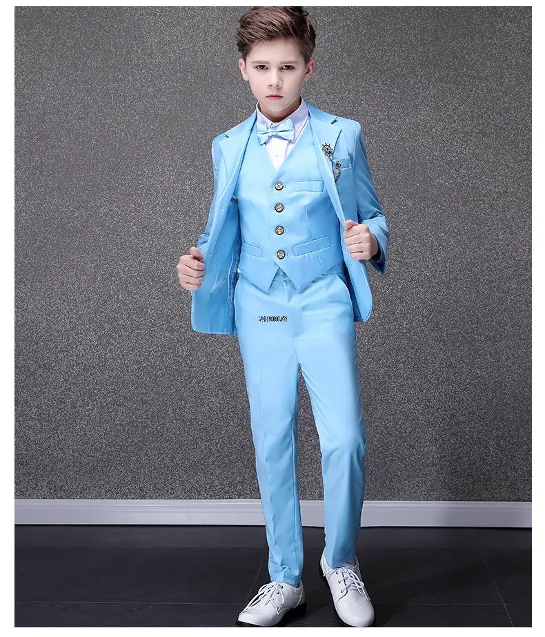 Boys suit set flower boys wedding suit kids party photograph suit teenager birthday tuxedo dress children graduation stage show costume