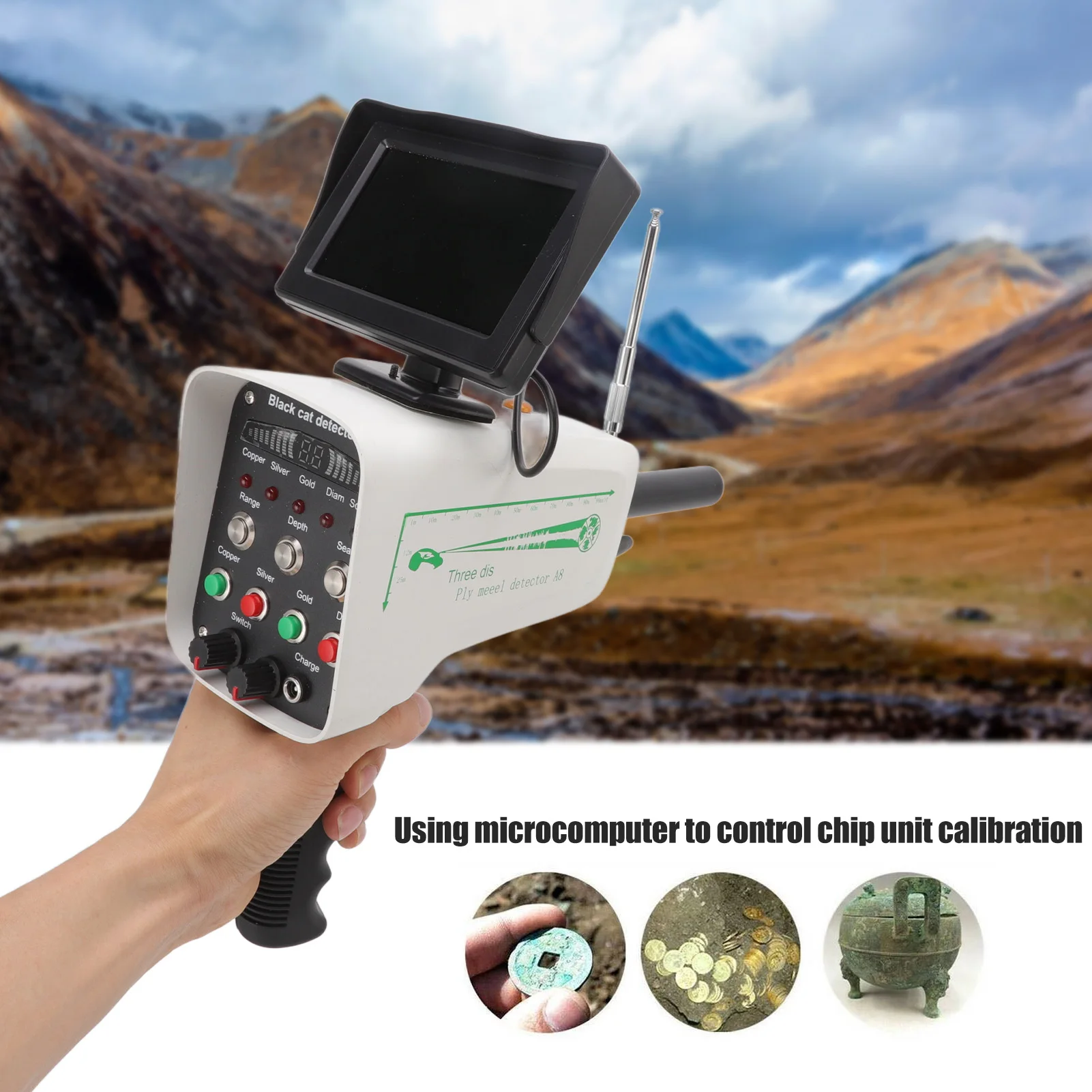 Metal Detector 1000m Range Underground Metal Detection Finder Display for Gold Treasures 100‑240V