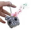 Sad Hamster Meme Sound Music Plush Toy Sad Hamster Plush Toy with Bow Pendant Keychain Kawaii Crocheted Dolls Gift for Women Men 1