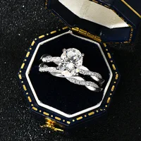 7x9mm Oval Moissanite Engagement Ring Set For Women