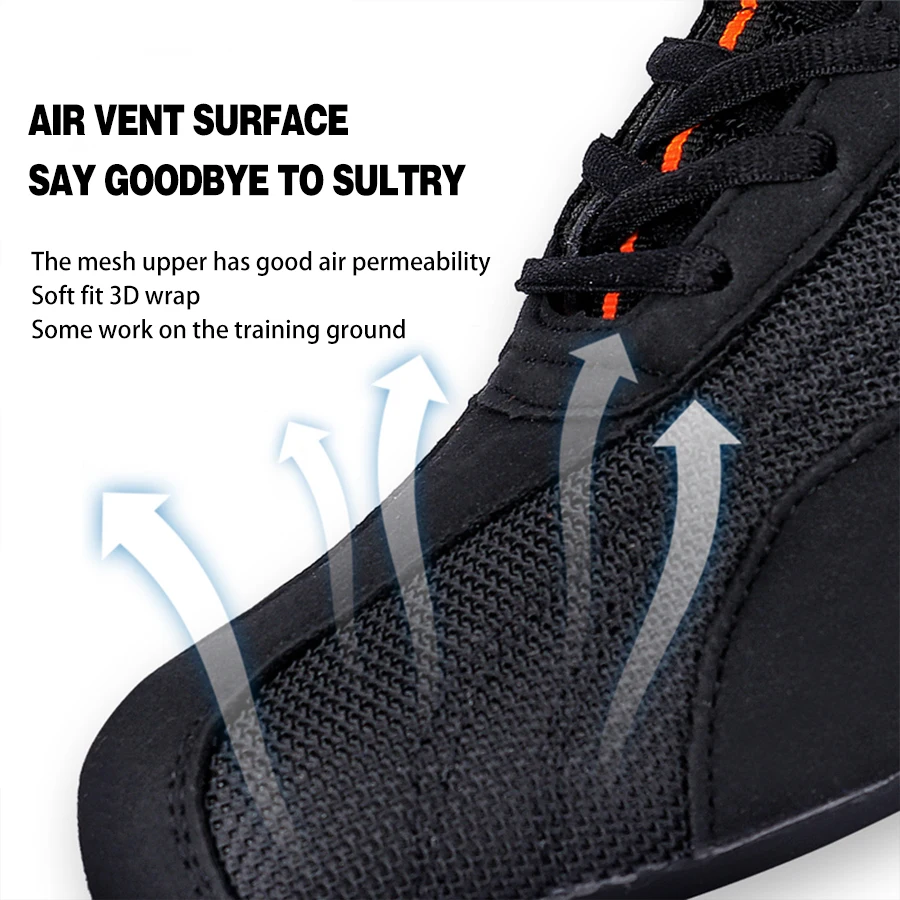 GINGPAI Training Wrestling Shoes Men female Fitness Boxing Shoes Mesh Breathable Boxing Men High Quality Wrestling