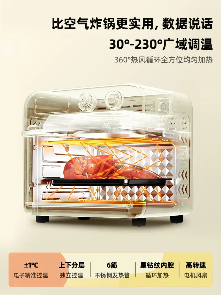 Daewoo Visible Air Fryer New Home Multifunctional 18L Capacity Intelligent Oil Free Fryer Oven and Roaster All In One Freidora