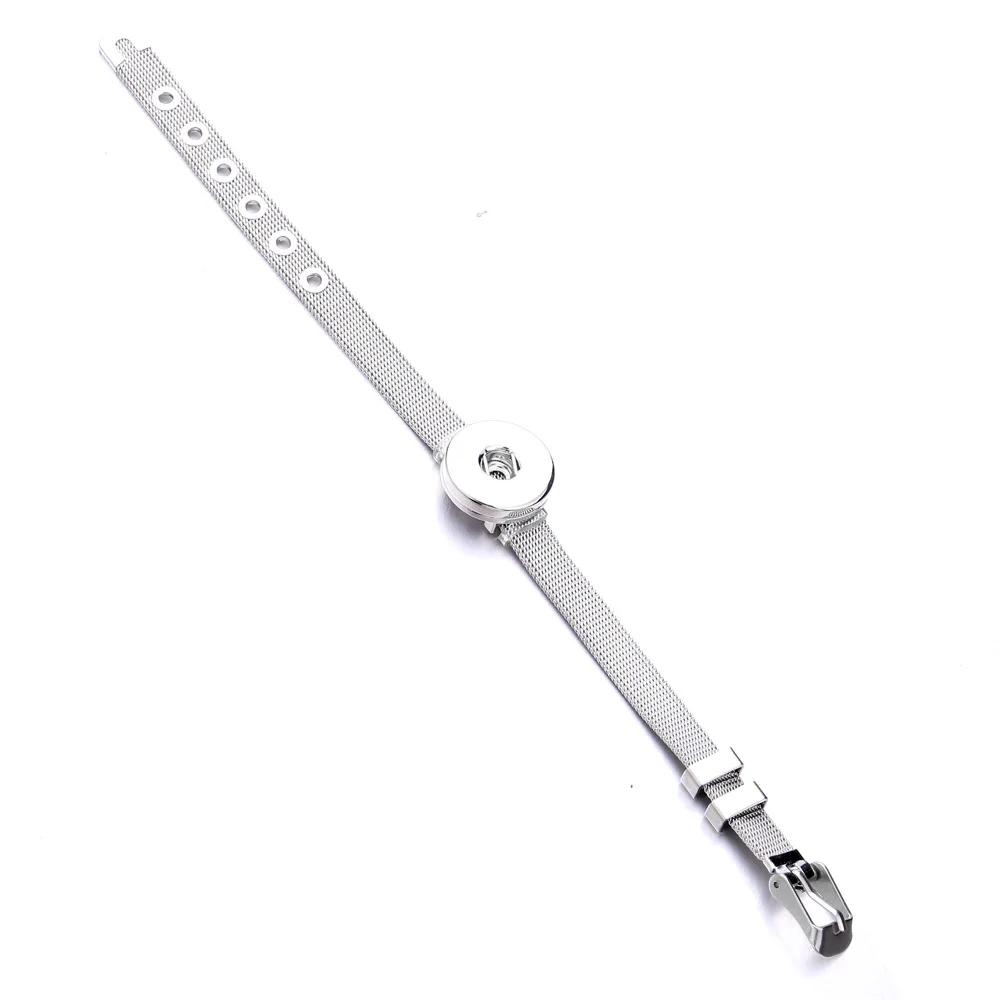 Stainless Steel Snap Button Bracelet Bangle Fit 18mm Snap Buttons Jewelry Heart Crown Bracelet For Women Men Jewelry