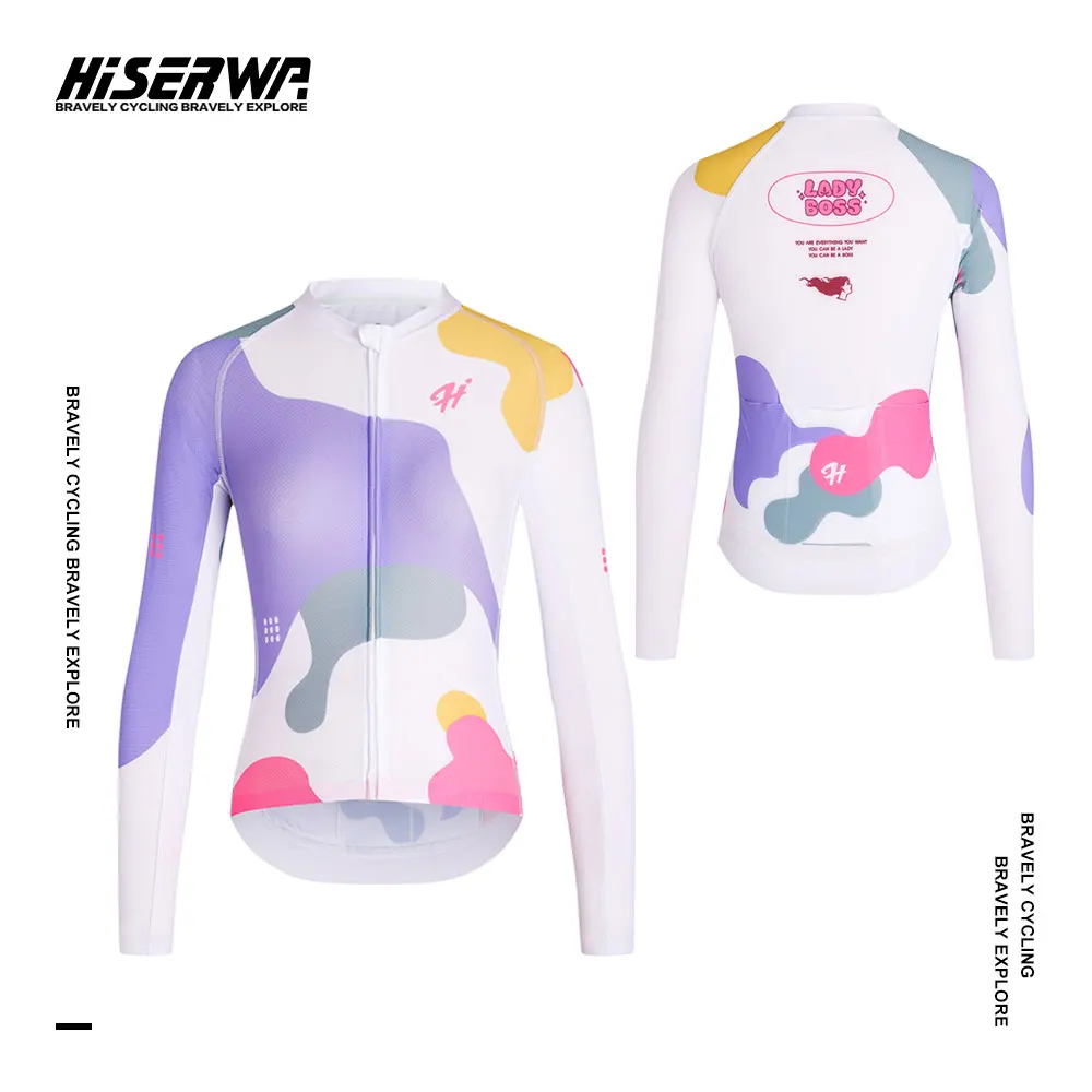 HISERWA Women Cycling Jersey Lightweight Breathable Slim Fit Lady Bike Shirts High Quality Pro SPF 50+ Road Bicycle Clothing