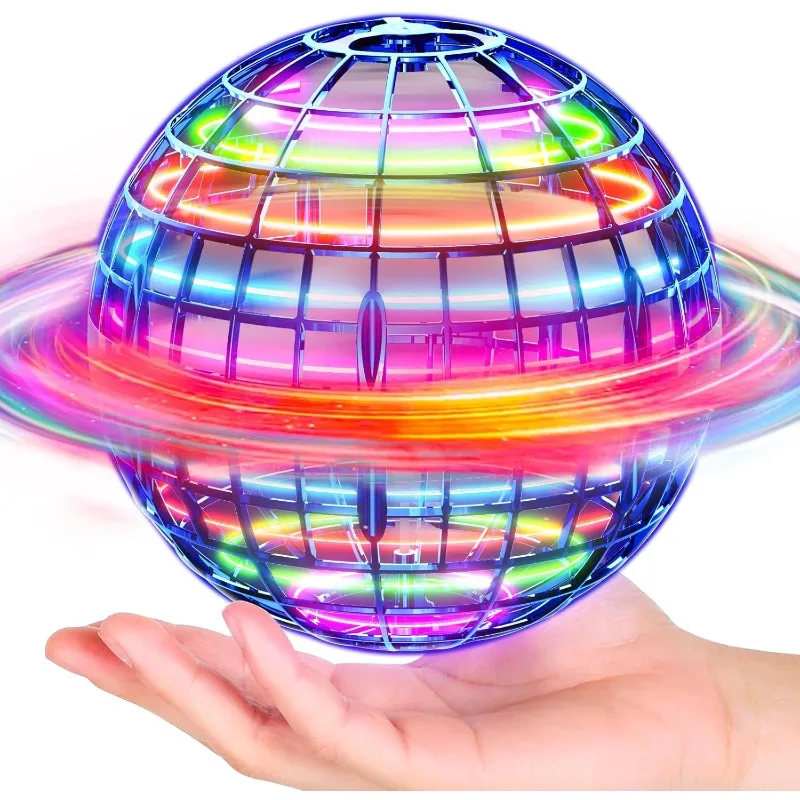 Flying Orb Ball with Dazzling Lights Magic Hover Spinner Cool Boomerang Drone Floating Cosmic Globe Kids Outdoor Toy