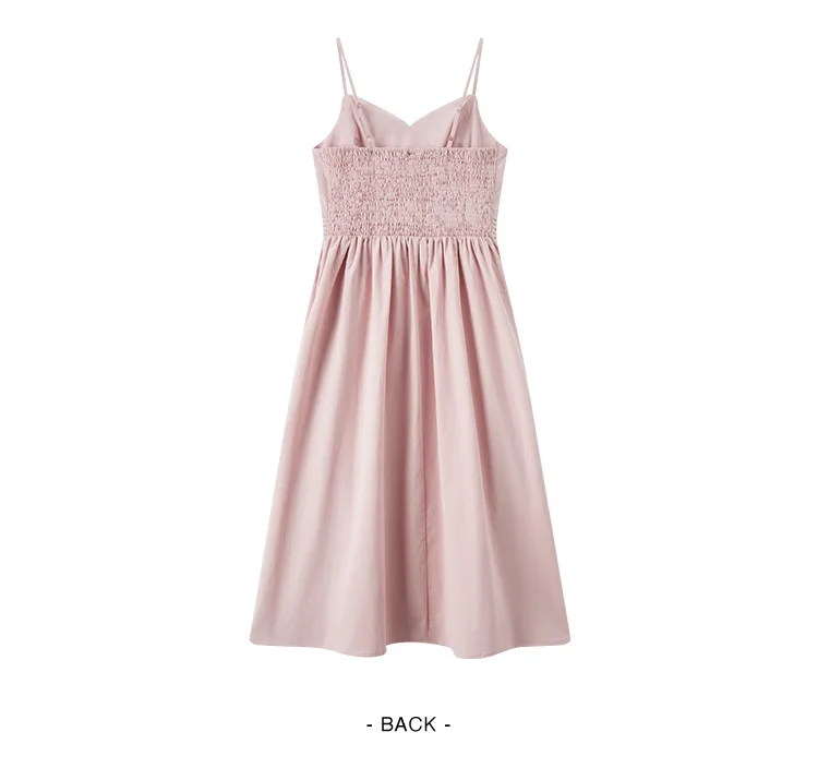 Vestido de mujer, color liso, midi, elegante, moderno y suave, nuevo vestido camisola de verano con cuello en V.