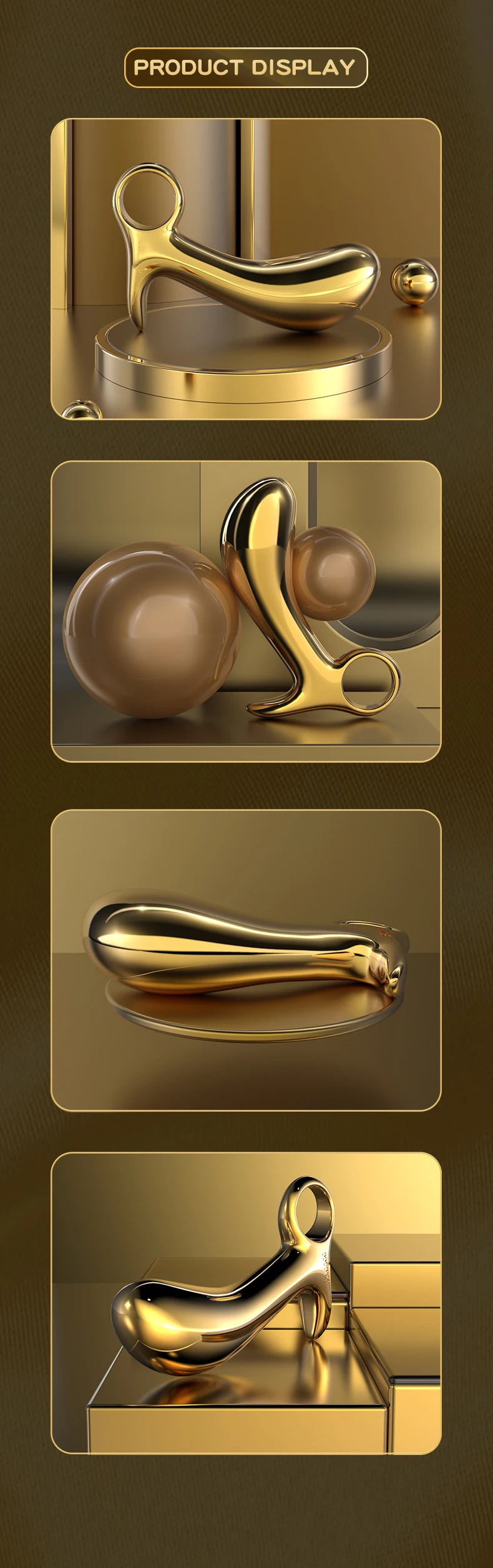 Metal Anal Plug Midas Sevanda Gold Aço Inox Pequeno