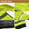 High Visibility Parka Windproof Jacket Waterproof Parka Men's Work Reflective Parka 5