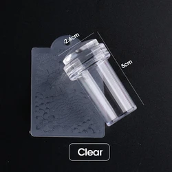 Transparent Silicone Nail Art Stamping Kit with Dual - Sided Stamper and Scraper for French Manicure Design (1988 - Clear)