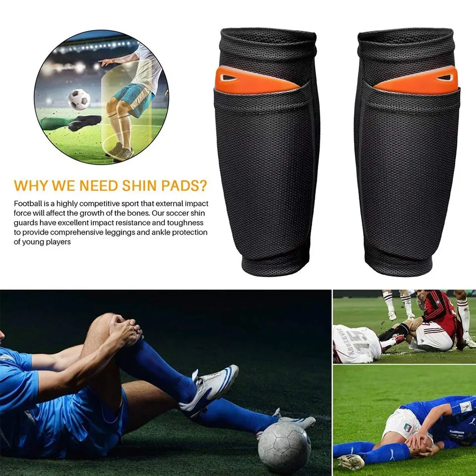 1Pair Soccer Football Shin Guard Teens Socks Pads Support Professional Shields Legging Shinguards Sleeves For Adult Teens Child