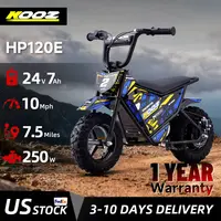KOOZ HP120E 24V 250W Electric Motorcycle for Kids, Electric Dirt Bike Up to 10 MPH & 7.5 Miles Long-Range.