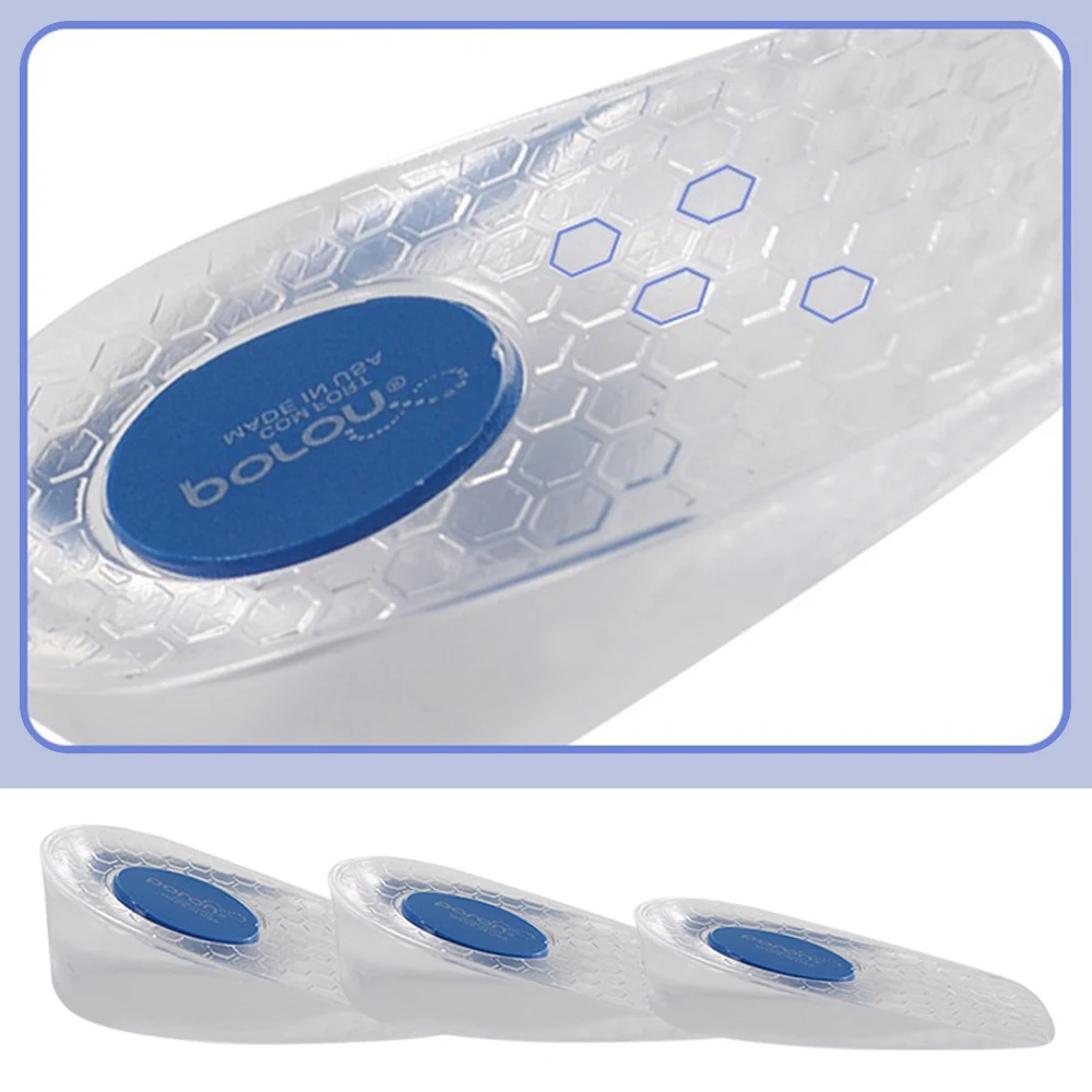 Unisex 1,5–3,5 cm höhenvergrößernde Einlegesohlen, leichte, weiche Silikongel-Fersenpolster, Schweißabsorption, orthopädisches Fersenpolster – Detail 6