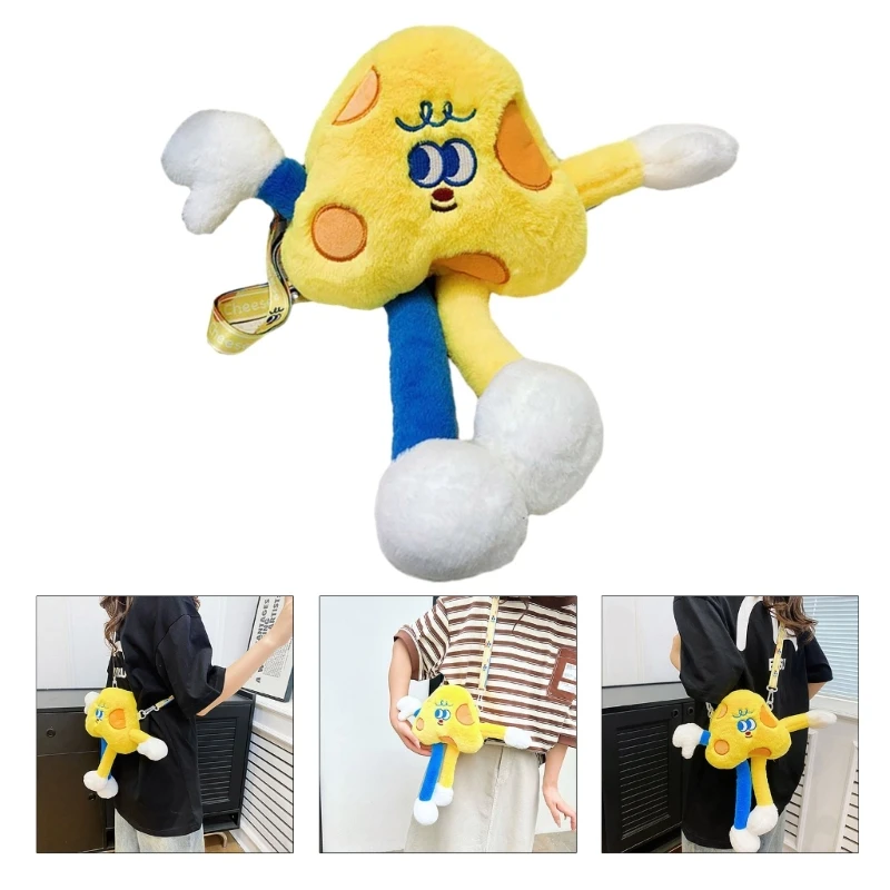 

Милая сумка через плечо с рисунком сыра, сумка на плечо, повседневная модная плюшевая сумка, сумка-мессенджер для универсальная