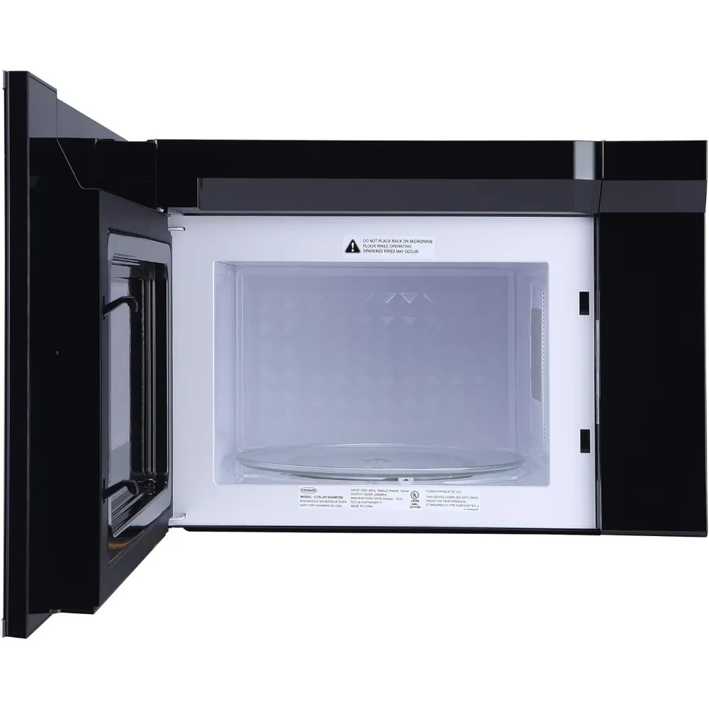 Microwave oven with exhaust fan, 1.34cu. Capacity, 1000W, 24 inches, black/stainless steel 4