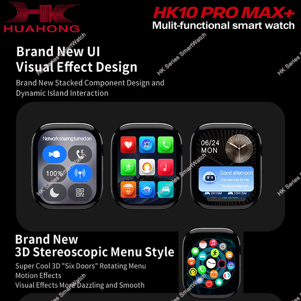 HK10 Pro Max Plus Gen2 2025 SmartWatch AI �κ� Series10 ���� ���� AMOLED ��Ʈ��ũ 4GB ROM ������ �ɹڼ� �ð� �ȵ���̵� IOS