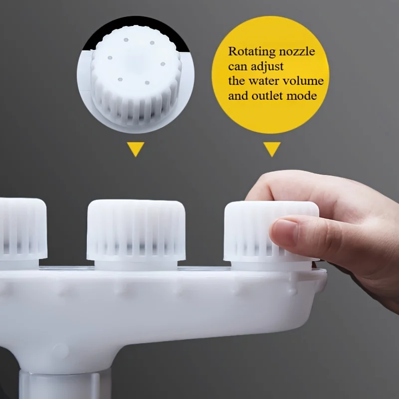 1pc Adjustable 6-Way Garden Sprinkler,High Flow Plastic Nozzle for Lawn, Patio,Vegetables,Battery-Free, Hose Connector