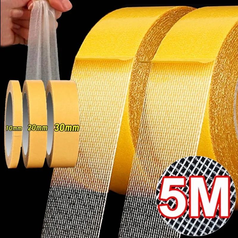 

Double Sided Cloth Base Tape Strong Fixation Translucent Mesh High Viscosity Grid Carpet Adhesive Tape Traceless Packaging Tapes