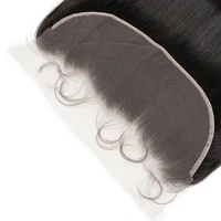 13x4 dentelle frontale Remy cheveux humains brésiliens pré-plumés 13*4 dentelle transparente 10 à 20 pouces frontales droites avec des cheveux de bébé 3