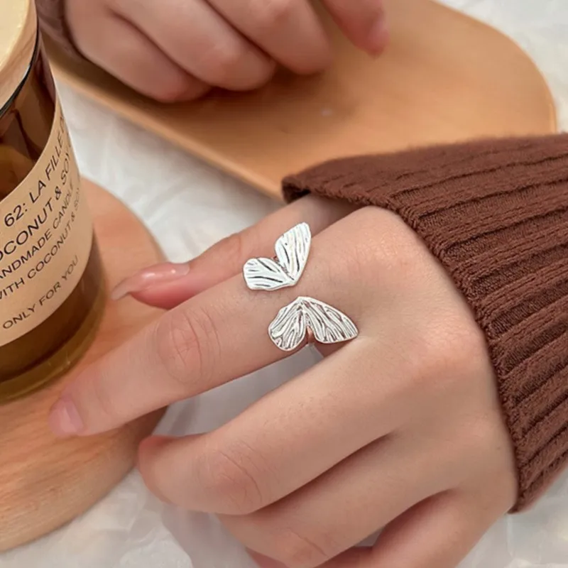 Silver Color Liquid Butterfly Ring for Women Elegant Wedding Luxury Ring Party Jewelry Accessories