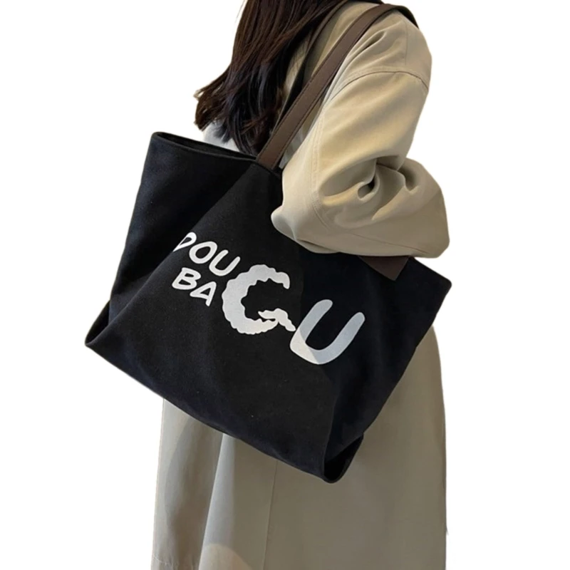 Versatile Canvas Shopper Bag for Women Stylish Handbag with Large Capacity
