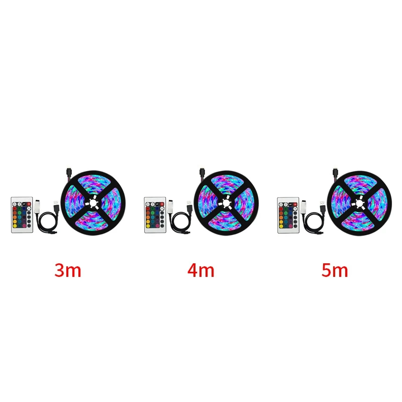 LED 조명 스트립 세트, 다채로운 조명 스트립 세트, TV 배경 분위기 조명, 5050RGB 리모컨 블루투스 5V