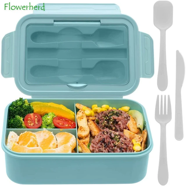 Tupper lunch box de 3 compartimentos con tenedor y mini recipiente, Moda  de Mujer