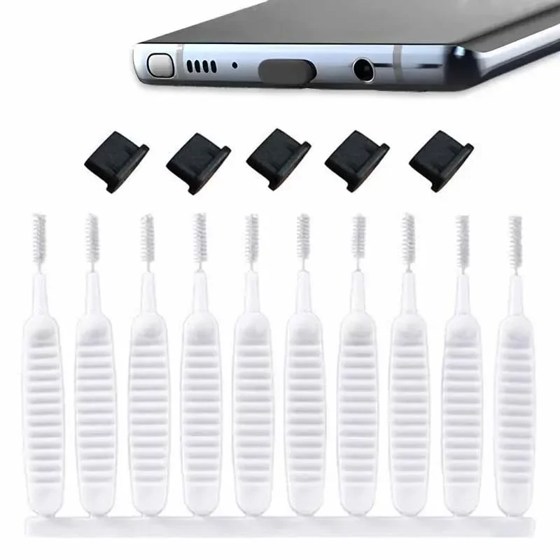 10/15Pcs Universal Phone Charging Port Dust Plug Portable Micro Shower Hole Cleaner Brush Professional Computer Cleaning Tool