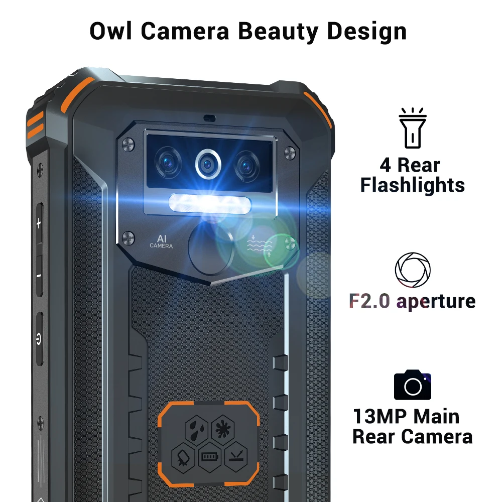 OUKITEL WP5 Pro IP68 Rugged Smartphone 4GB 64GB 8000mAh 5.5"HD+ Octa Core Android10 Mobile Phone 13MP Triple Camera Cell Phone 2