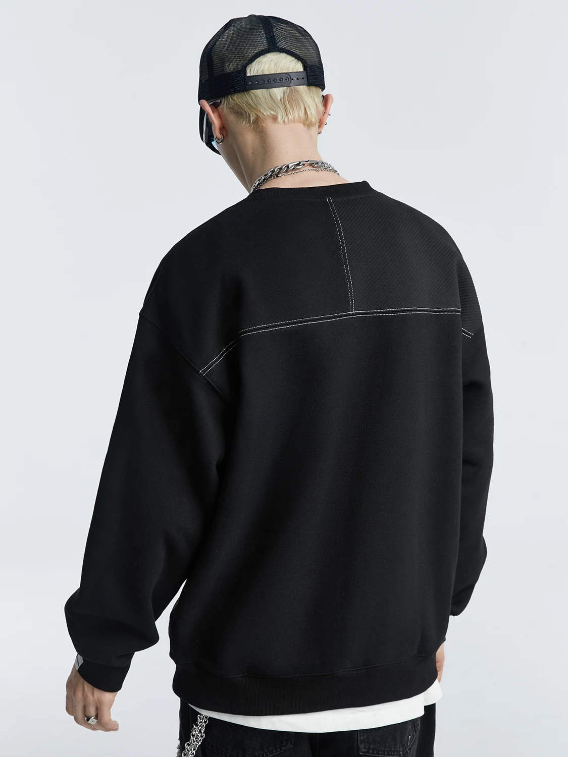 Round Neck Sweater Men's Cotton Pullover New Loose Casual Simple Spring  Autumn Top Retro Long Sleeve Geometric Pattern Jacquard