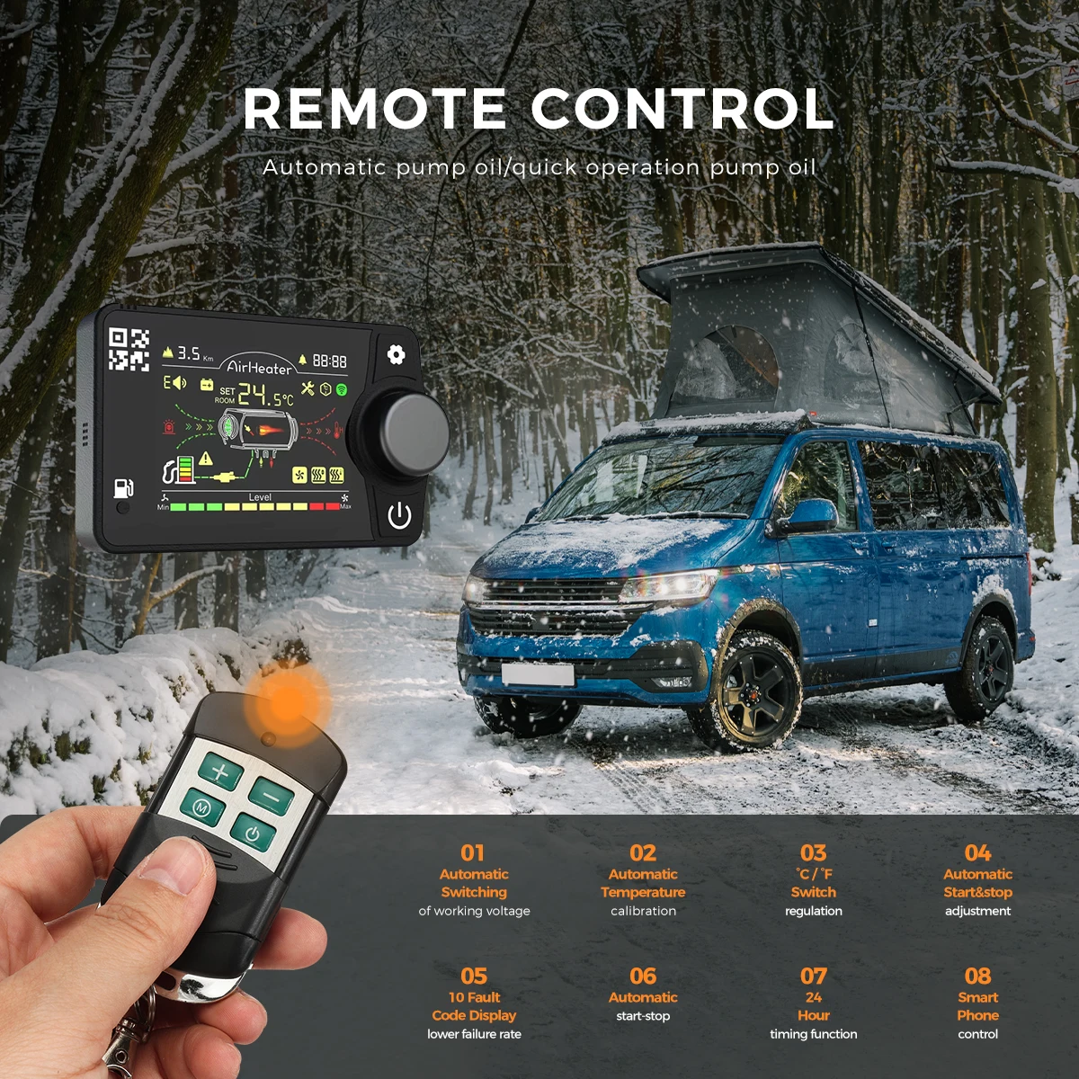 5KW 12V&24V motorová nafta ohřívač Bluetooth app & daleký ovládání w/automatic výška úpravu vzduch ohřívač pro RV přívěs camper dodávka