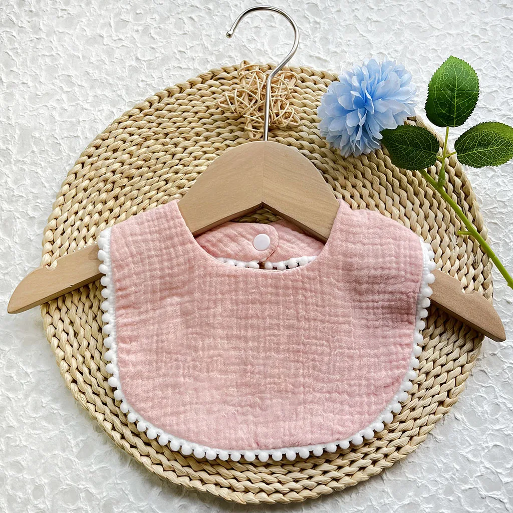 Boys and Girls Pure Cotton Candy Colored Comfortable Saliva bib Baby Solid Lace Saliva Towel Saliva Towel Baby Supplies 6