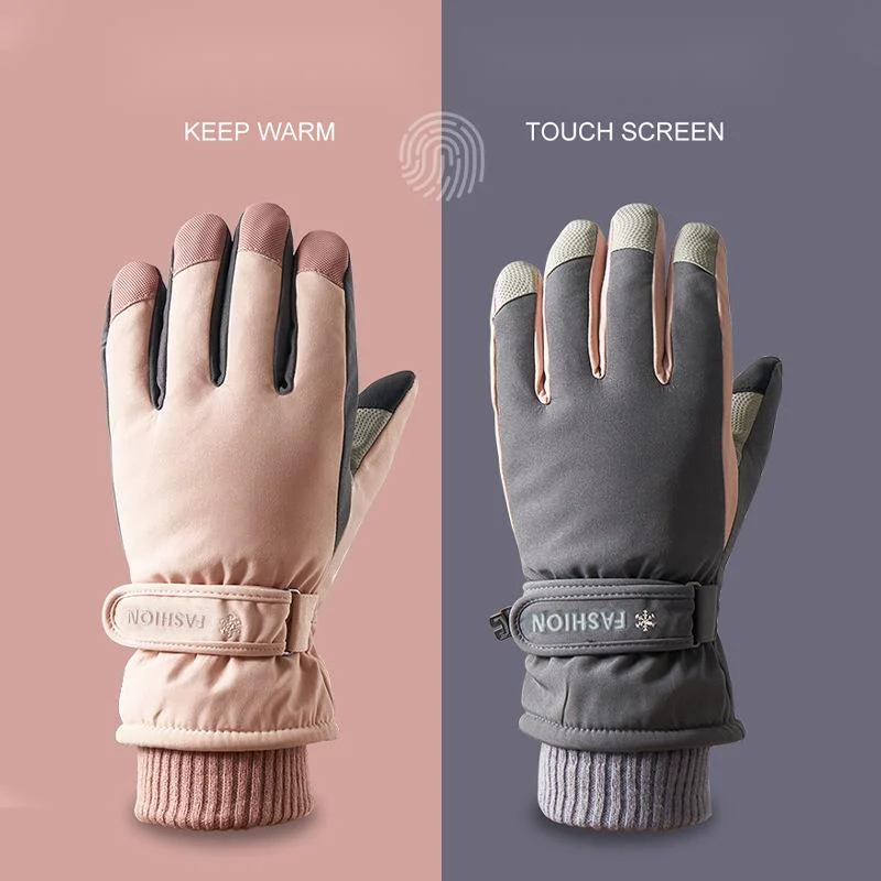 Ski gloves for men women, winter plush insulation, outdoor cycling, mountaineering, thick waterproof, windproof, and_voghion.com