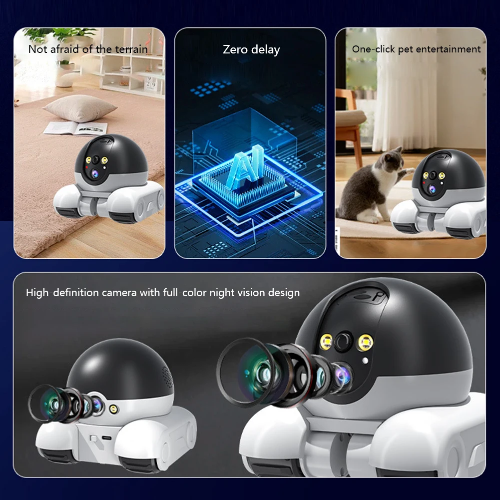 WIFI Dual Lens Robot Camera Dual Screen Monitoring 1080P HD AI Security Surveillance Camera Auto Tracking Baby Pets Monitor 6
