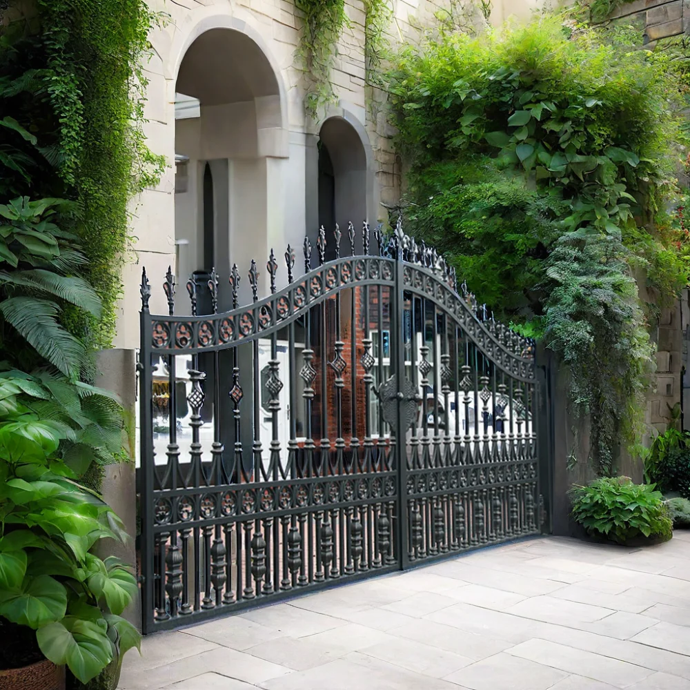Modern Aluminum Main Gate Design Simple Entrance Steel Gates For School Home Grey Black Security Wrought Iron House Exterior
