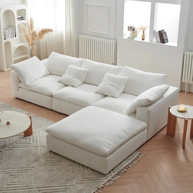 Customizable Corduroy Compression sofa Modern Chenille Comfortable Corner Sofa Economic Taidirong Muebles Para El Hoga Furniture 2
