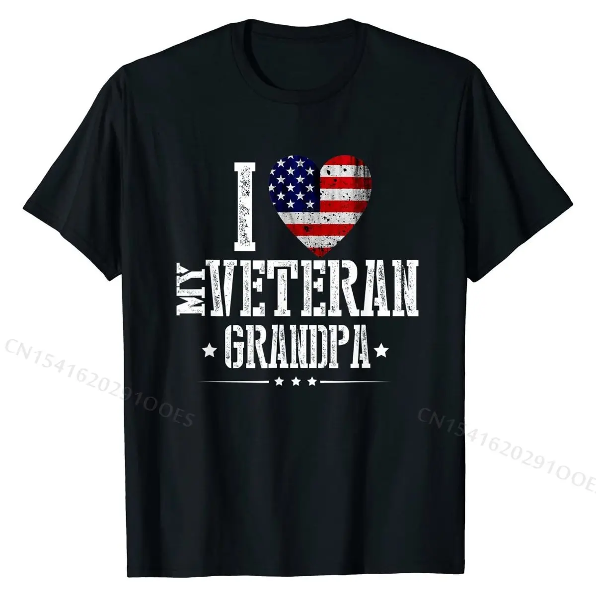 

I Love My Veteran Grandpa Vintage Veteran's Day Gift T-Shirt Fashionable Tshirts for Students Cotton Tops & Tees Classic