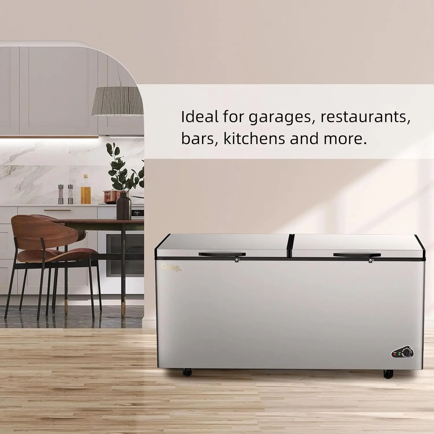Ft Chest Freezer - Large Commerical Deep Freezer with Removable Baskets - Top Open Door Compact Freezer w/Adjustable Temperature 2
