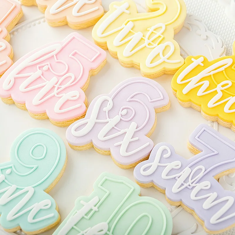 Letter Number Acrylic Cookie Cutter Reverse Stamp Embosser Fondant Mould Baking Tools Biscuit Pastry Craft Cake Decoration cookie cutter cookie mould fondant cutter cookie printing mold baking mold cookie maker press kit baking decorating tools