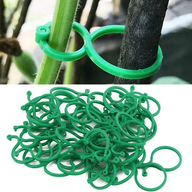 Garden Vine Tying Clips Plant Binding Fixing Clip 8 Word Buckle Gardening Tool Accessory 50/100Pcs garden tools,plant tying tool