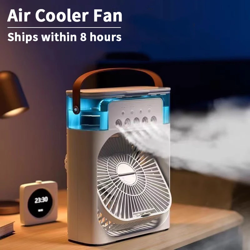 Tragbarer 3-in-1 Luftkühler Mit Led Licht Und Luftbefeuchter_voghion.com