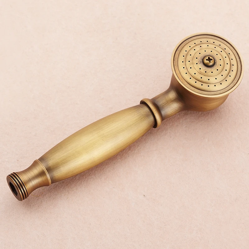 Bathroom Vintage Shower Wall Surface Mount Brass Rainfall Bathtub Shower Faucet Set Antique Brass Witdshower + Tub Spout